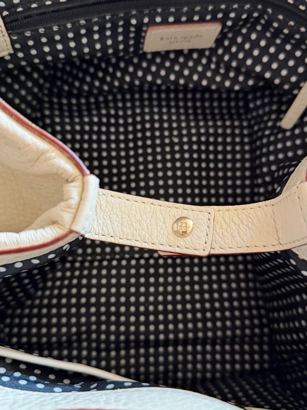 kate spade Cream Pebbled Leather Turn-Lock Tote